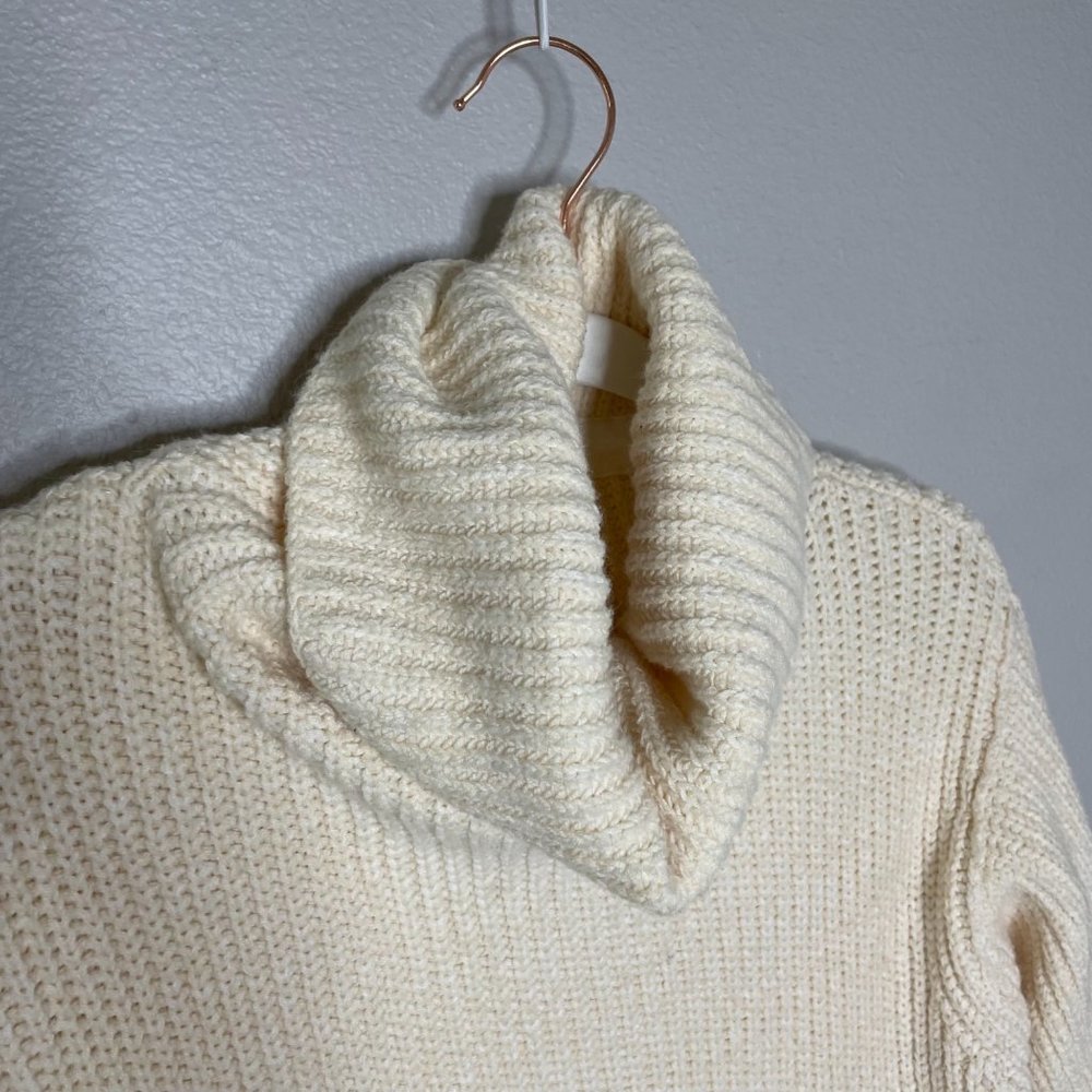 Free People Eleven Sweater in Cream Size XS New OB870945 Turtleneck Tunic - Picture 3 of 12
